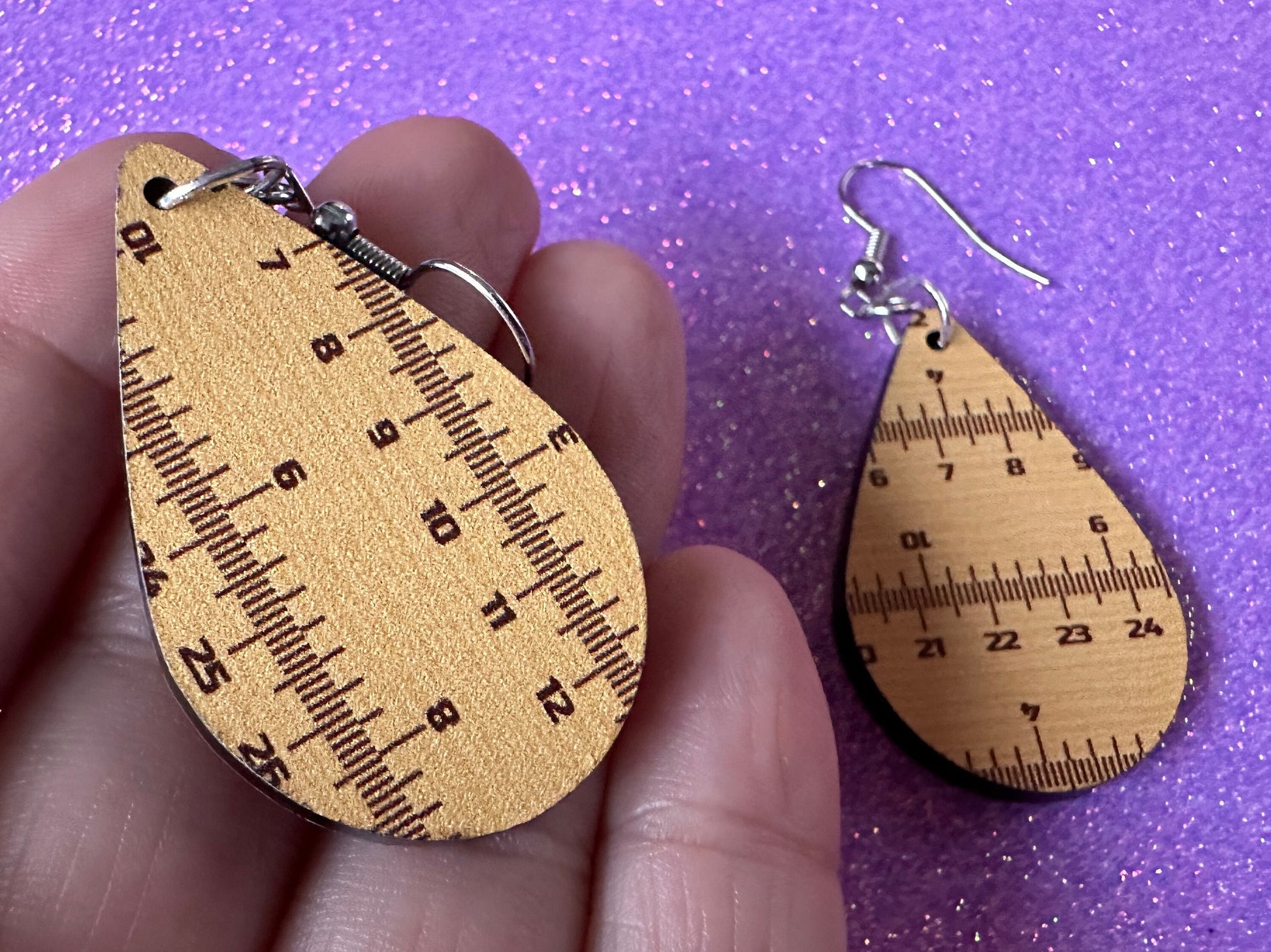 Ruler Earrings: Laser Cut Acrylic Rulers, Back to School, Teachers, Students, Inches, Math, Education, Metric, Best Gifts for Her/Him/Them