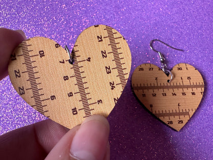 Ruler Earrings: Laser Cut Acrylic Rulers, Back to School, Teachers, Students, Inches, Math, Education, Metric, Best Gifts for Her/Him/Them