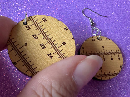 Ruler Earrings: Laser Cut Acrylic Rulers, Back to School, Teachers, Students, Inches, Math, Education, Metric, Best Gifts for Her/Him/Them
