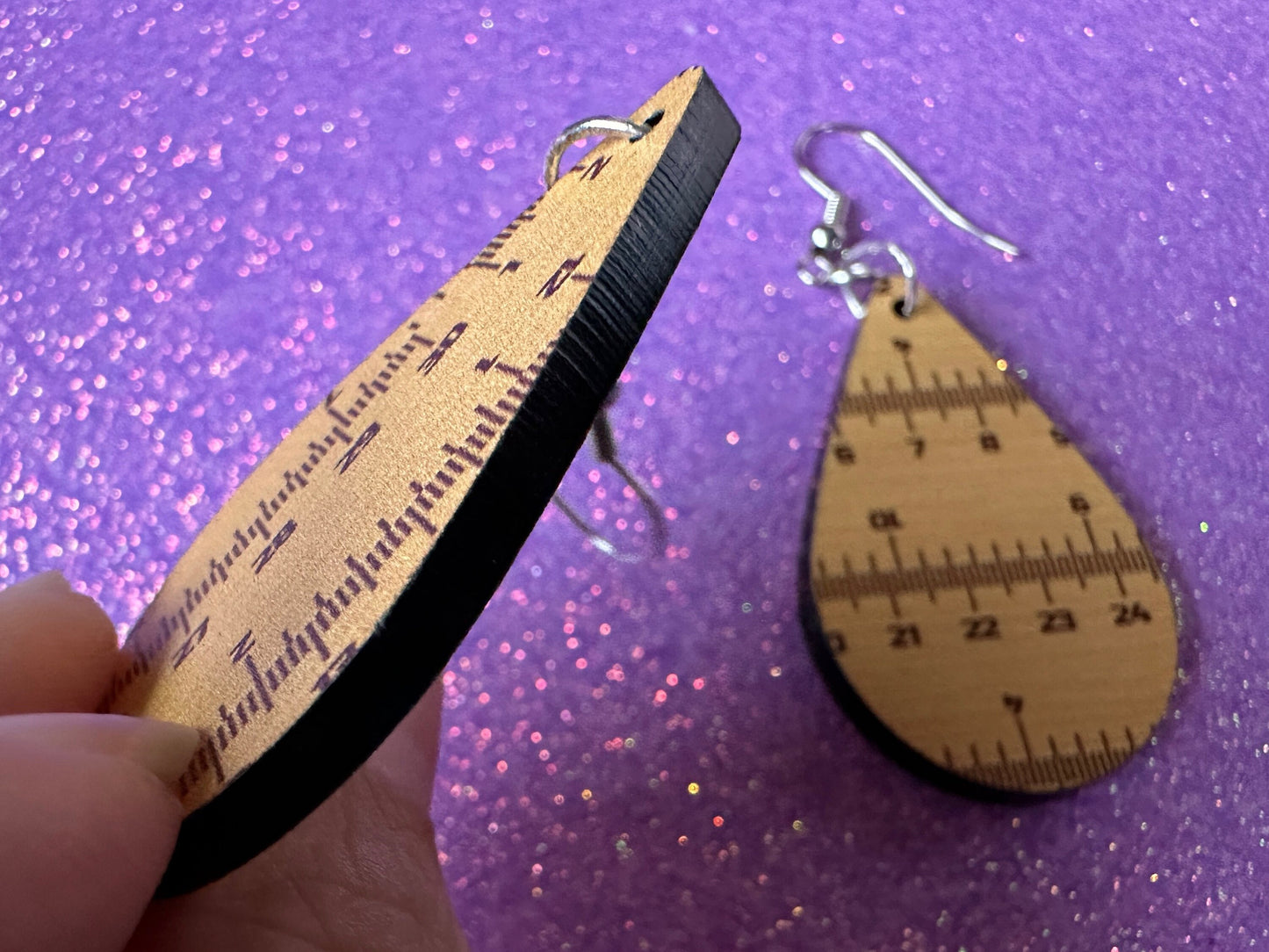 Ruler Earrings: Laser Cut Acrylic Rulers, Back to School, Teachers, Students, Inches, Math, Education, Metric, Best Gifts for Her/Him/Them