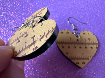 Ruler Earrings: Laser Cut Acrylic Rulers, Back to School, Teachers, Students, Inches, Math, Education, Metric, Best Gifts for Her/Him/Them