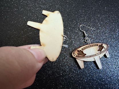 Samoan Style Tanoa Earrings: Laser Cut Wooden Earrings, Kava, Hawaii, Polynesian Culture, Herb, Morning Brew, Best Gifts for Her/Him/Them