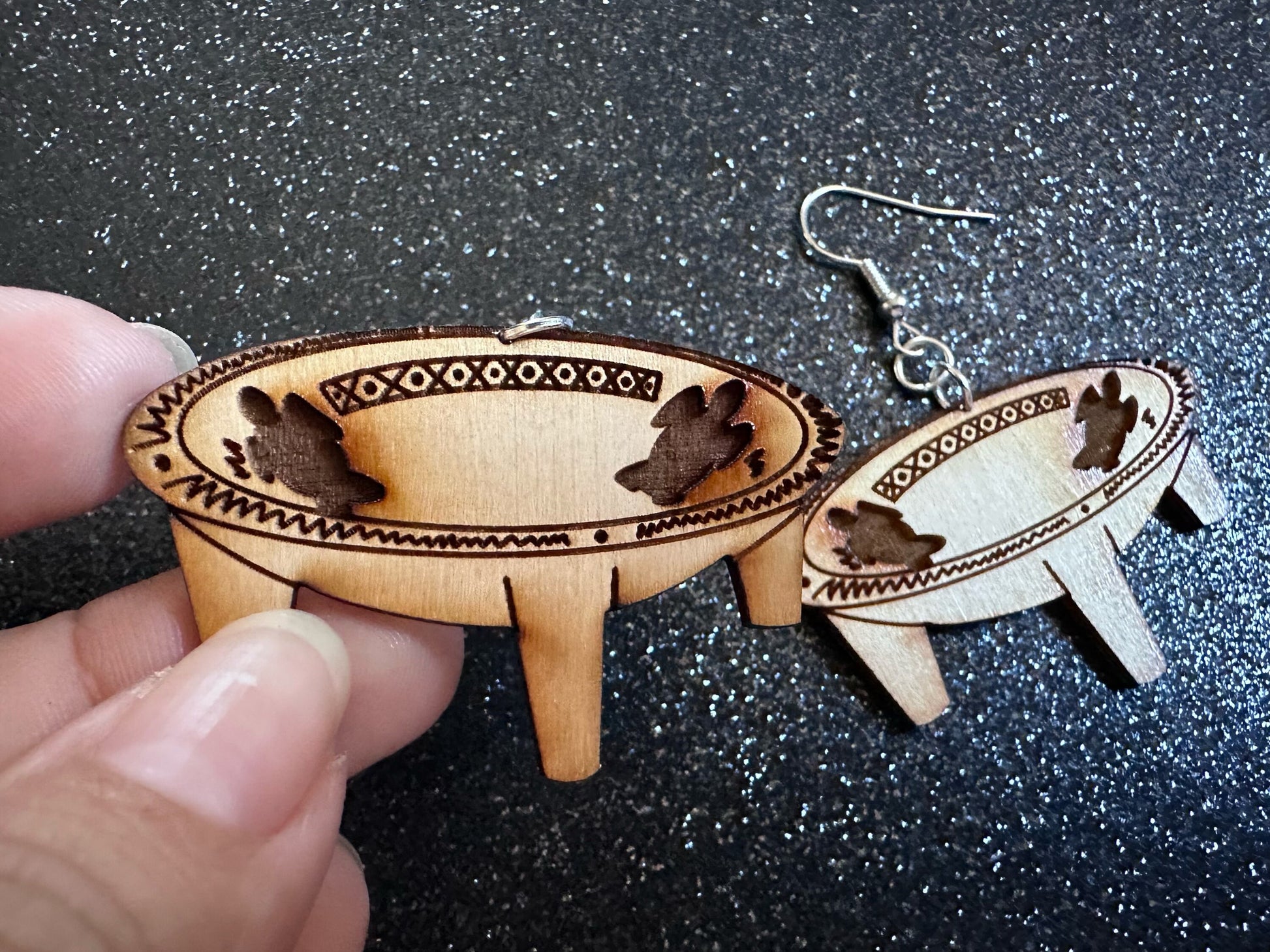 Samoan Style Tanoa Earrings: Laser Cut Wooden Earrings, Kava, Hawaii, Polynesian Culture, Herb, Morning Brew, Best Gifts for Her/Him/Them
