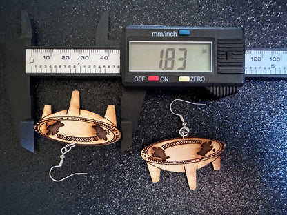 Samoan Style Tanoa Earrings: Laser Cut Wooden Earrings, Kava, Hawaii, Polynesian Culture, Herb, Morning Brew, Best Gifts for Her/Him/Them