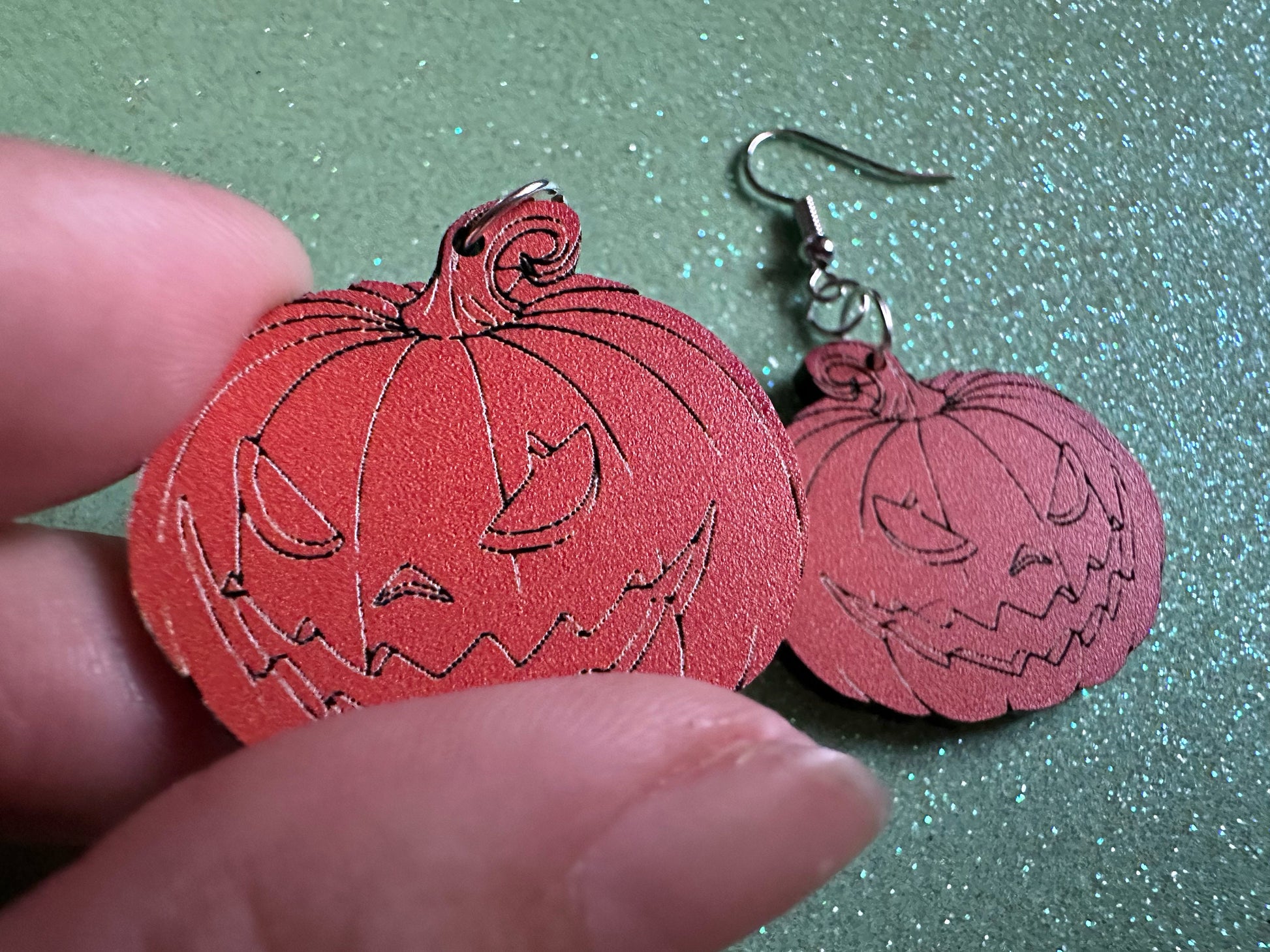 Scary Jack-O-Lantern Earrings: Laser Cut Acrylic Jack-O-Lanterns, Halloween, Pumpkins, Scary, Spooky, Horror, Best Gifts for Her/Him/Them