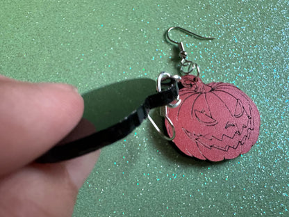 Scary Jack-O-Lantern Earrings: Laser Cut Acrylic Jack-O-Lanterns, Halloween, Pumpkins, Scary, Spooky, Horror, Best Gifts for Her/Him/Them