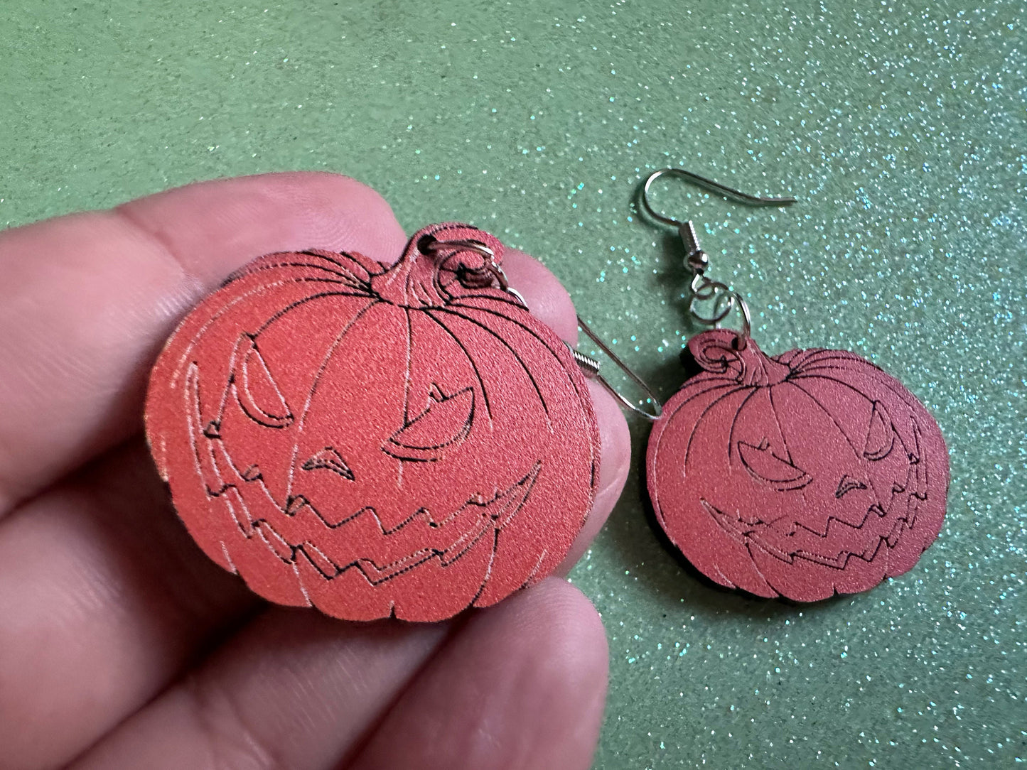 Scary Jack-O-Lantern Earrings: Laser Cut Acrylic Jack-O-Lanterns, Halloween, Pumpkins, Scary, Spooky, Horror, Best Gifts for Her/Him/Them