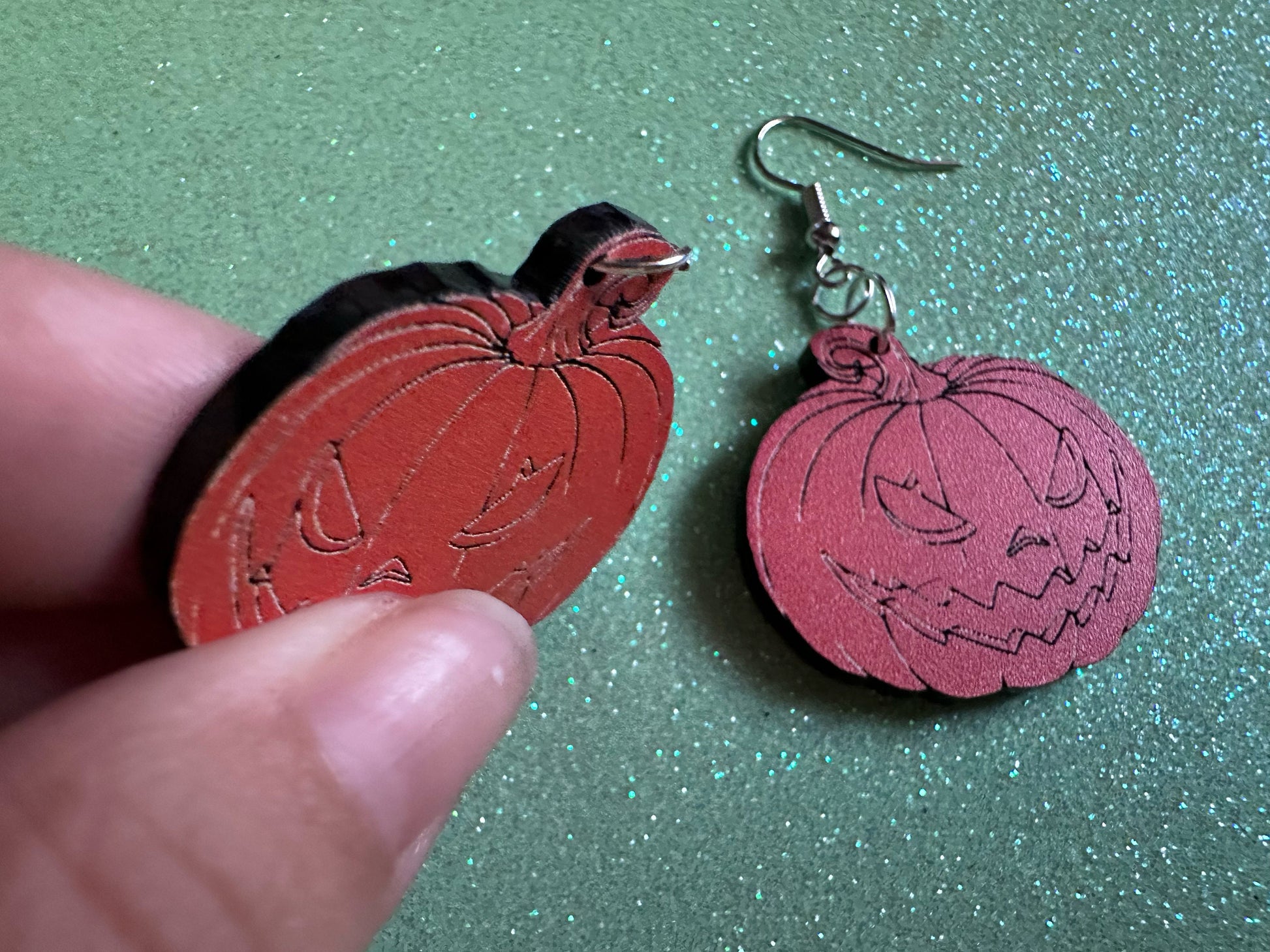Scary Jack-O-Lantern Earrings: Laser Cut Acrylic Jack-O-Lanterns, Halloween, Pumpkins, Scary, Spooky, Horror, Best Gifts for Her/Him/Them