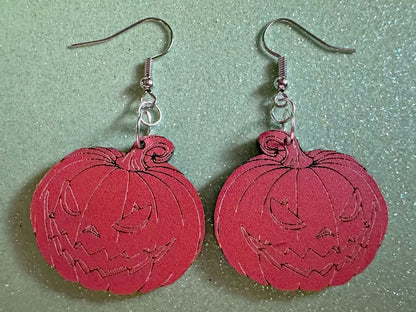 Scary Jack-O-Lantern Earrings: Laser Cut Acrylic Jack-O-Lanterns, Halloween, Pumpkins, Scary, Spooky, Horror, Best Gifts for Her/Him/Them