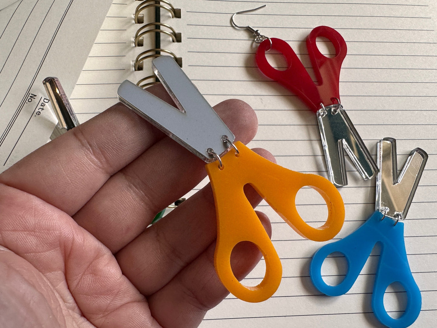 Scissor Earrings: Laser Cut Acrylic Scissors, Stationary, Teacher, Student, Craft, Art, Cut, Office, Back to School, Gifts for Her/Him/Them