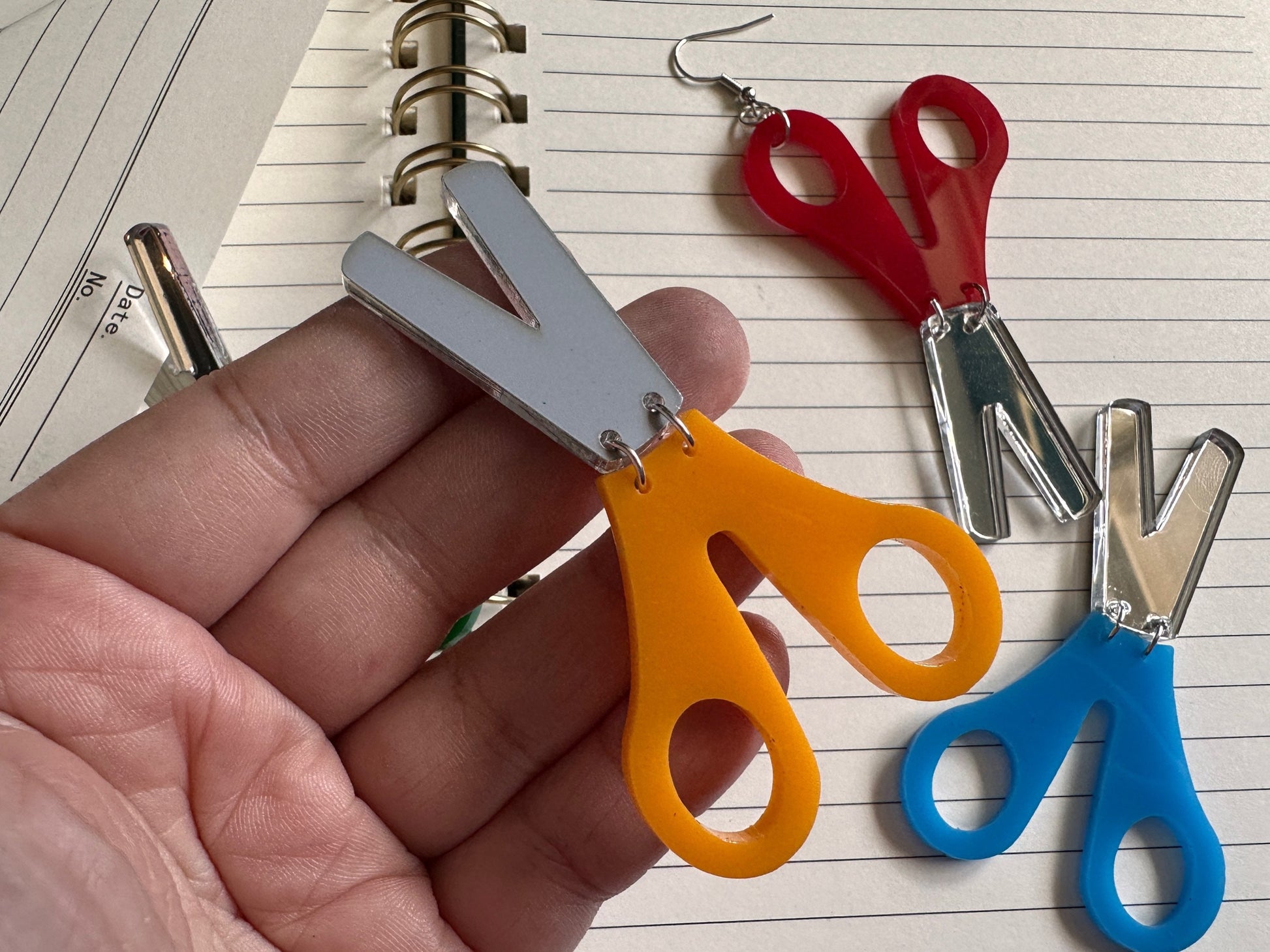 Scissor Earrings: Laser Cut Acrylic Scissors, Stationary, Teacher, Student, Craft, Art, Cut, Office, Back to School, Gifts for Her/Him/Them