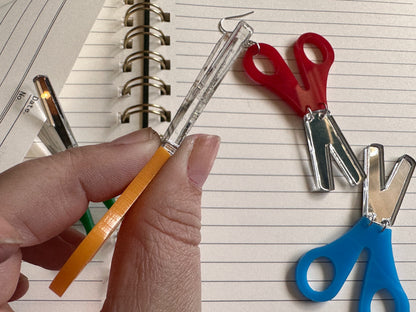 Scissor Earrings: Laser Cut Acrylic Scissors, Stationary, Teacher, Student, Craft, Art, Cut, Office, Back to School, Gifts for Her/Him/Them