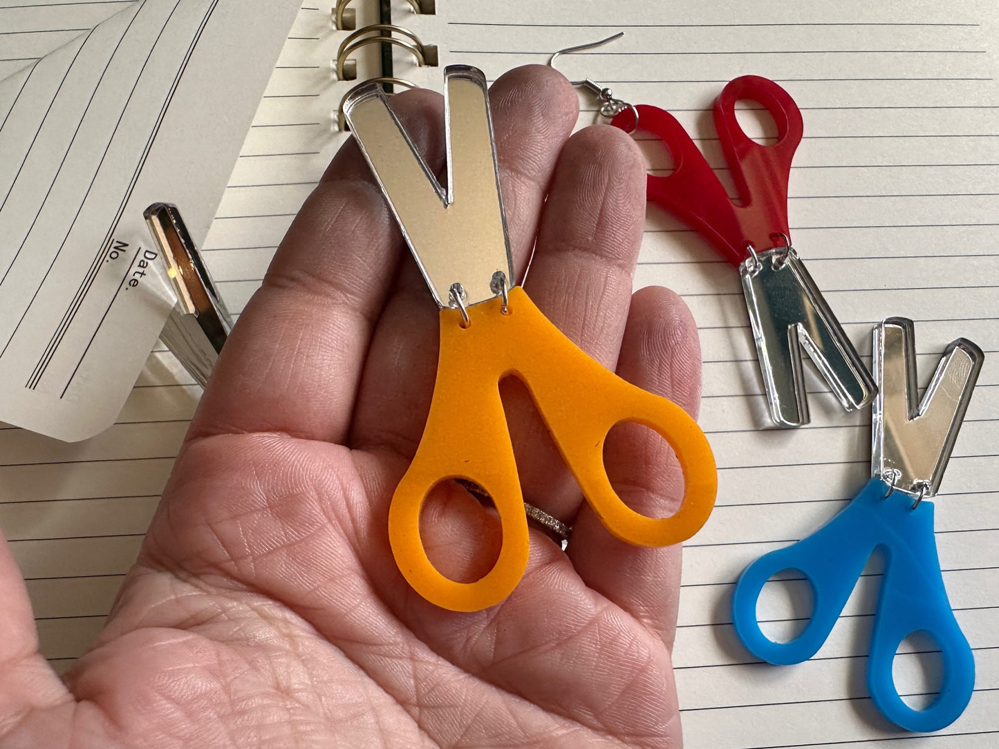 Scissor Earrings: Laser Cut Acrylic Scissors, Stationary, Teacher, Student, Craft, Art, Cut, Office, Back to School, Gifts for Her/Him/Them