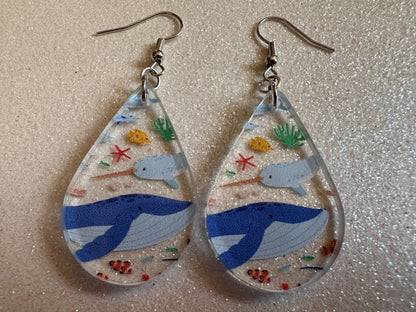 Sea Creature Earrings: Laser Cut Acrylic Octopus, Seahorse, Ocean Animals, Fish, Ray, Shark, Eel, Fish, Aquatic, Best Gifts for Her/Him/Them