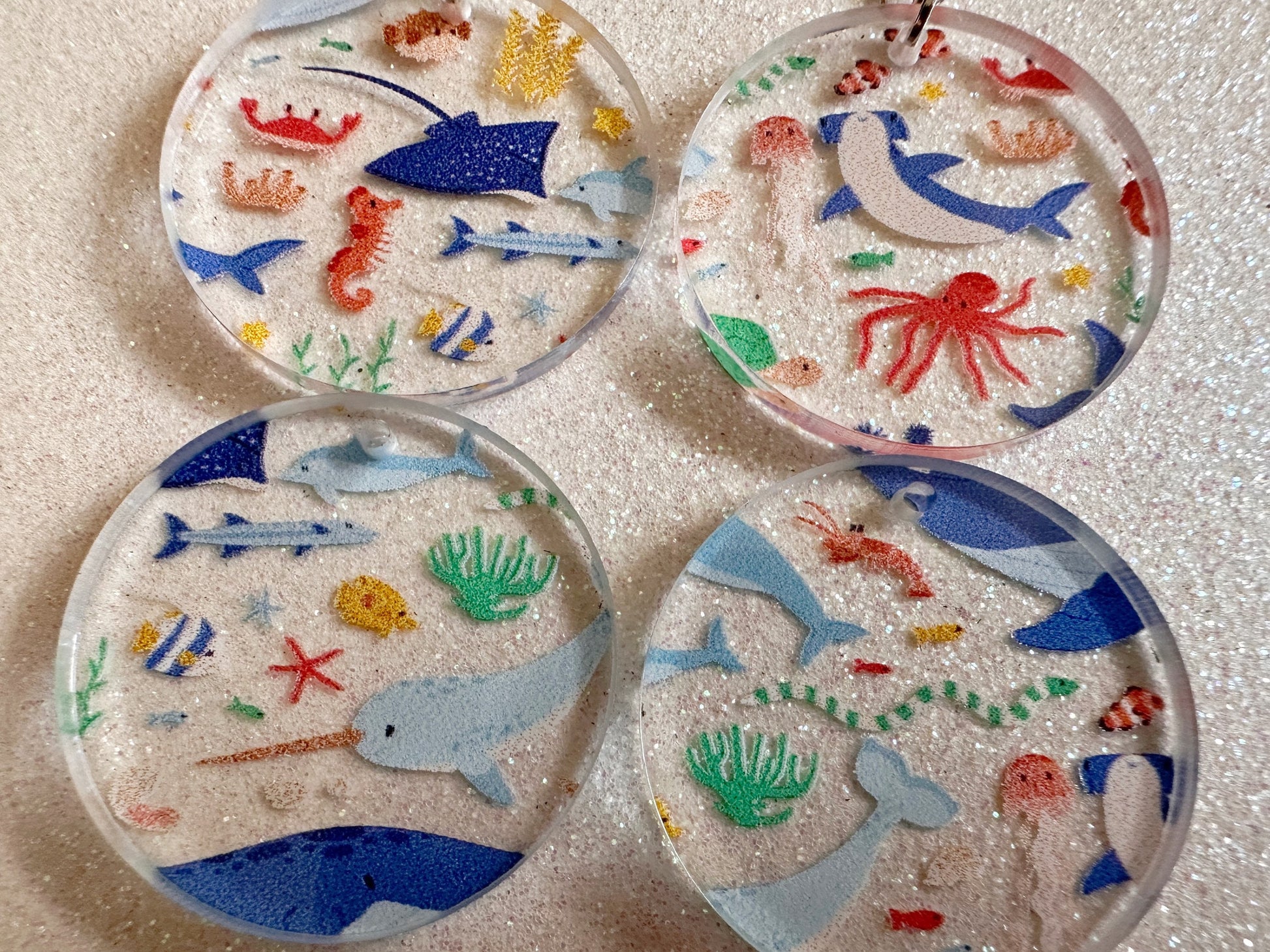 Sea Creature Earrings: Laser Cut Acrylic Octopus, Seahorse, Ocean Animals, Fish, Ray, Shark, Eel, Fish, Aquatic, Best Gifts for Her/Him/Them
