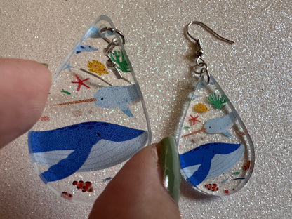 Sea Creature Earrings: Laser Cut Acrylic Octopus, Seahorse, Ocean Animals, Fish, Ray, Shark, Eel, Fish, Aquatic, Best Gifts for Her/Him/Them