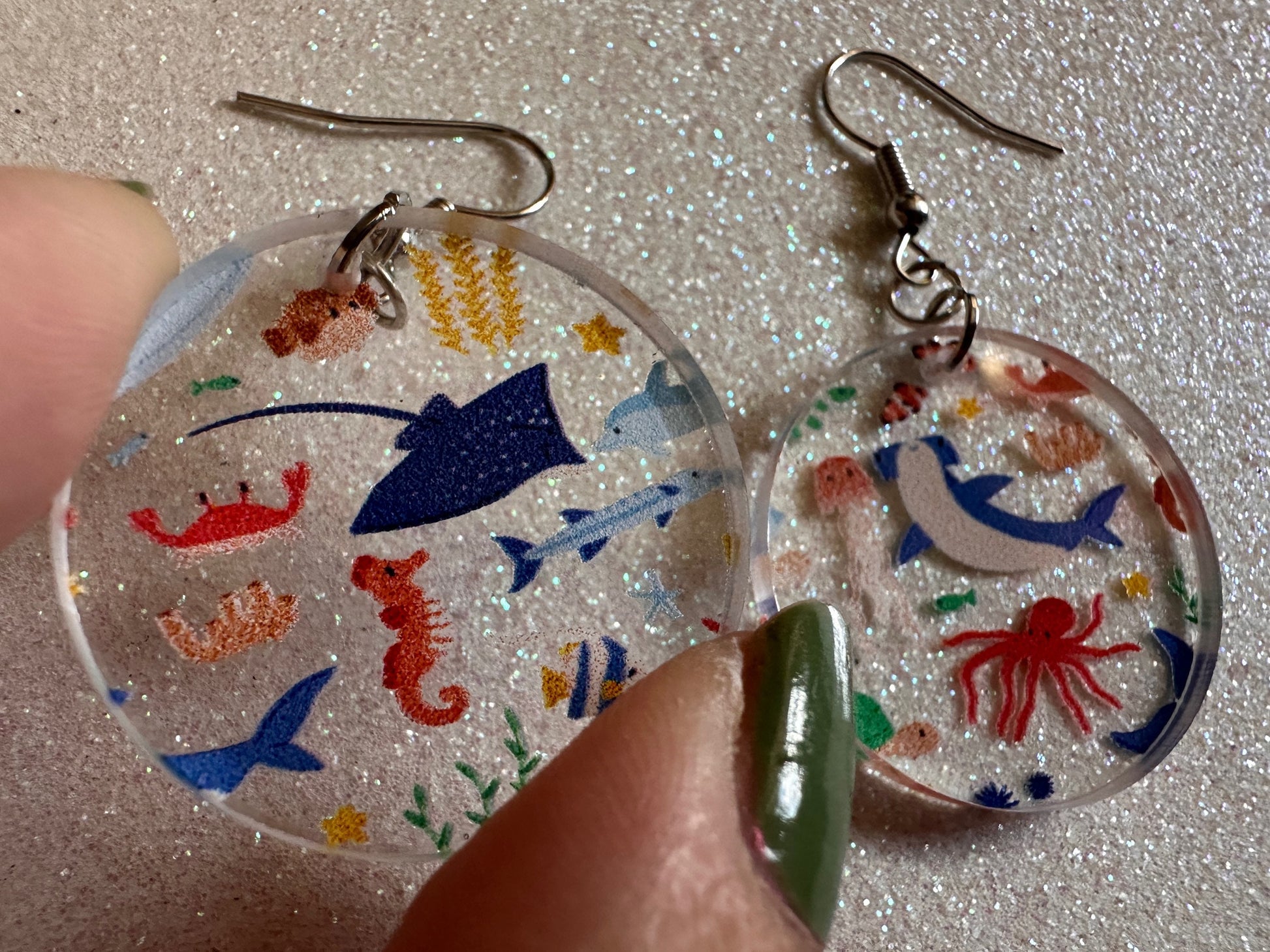 Sea Creature Earrings: Laser Cut Acrylic Octopus, Seahorse, Ocean Animals, Fish, Ray, Shark, Eel, Fish, Aquatic, Best Gifts for Her/Him/Them