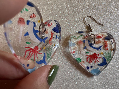 Sea Creature Earrings: Laser Cut Acrylic Octopus, Seahorse, Ocean Animals, Fish, Ray, Shark, Eel, Fish, Aquatic, Best Gifts for Her/Him/Them