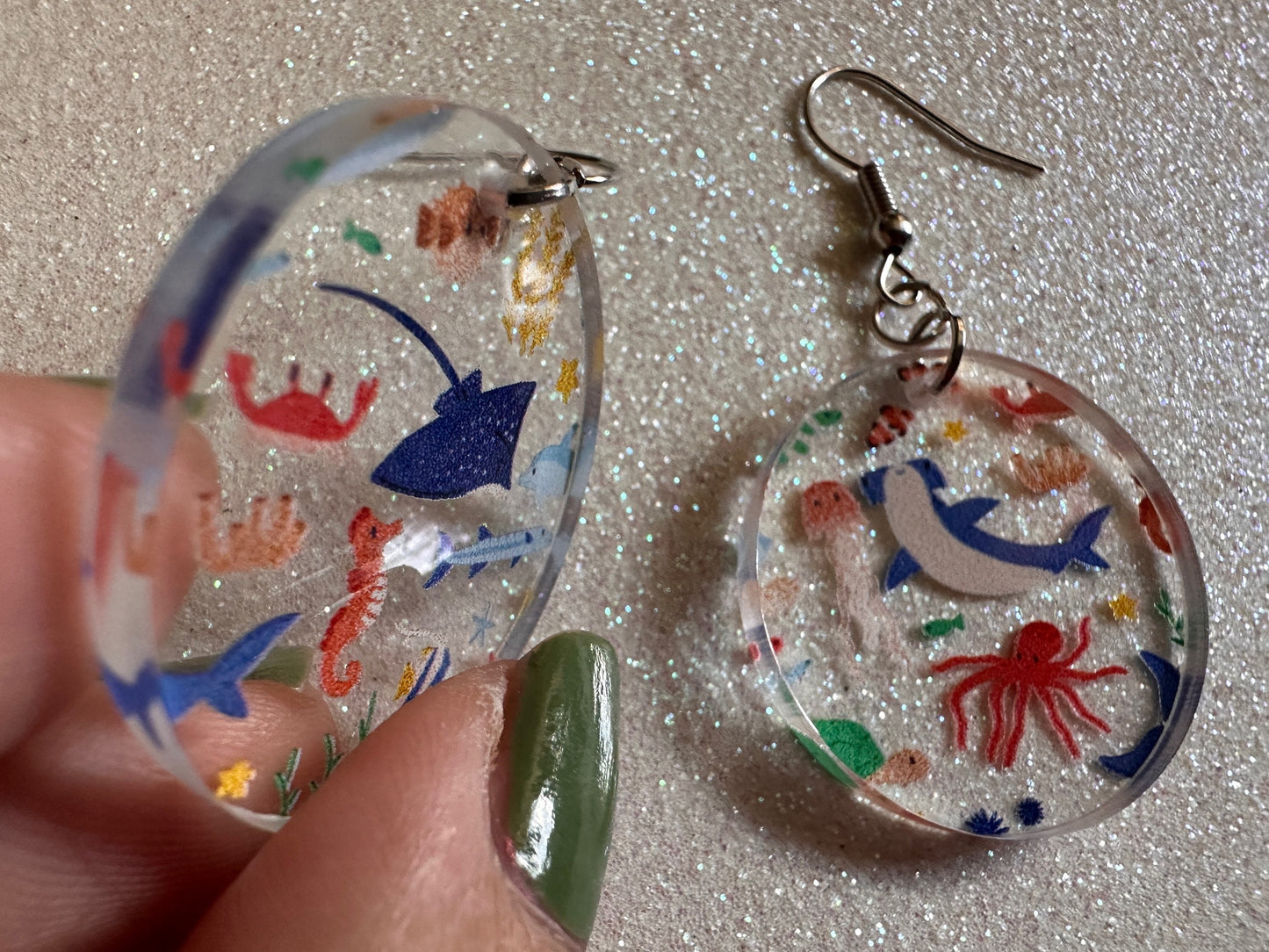 Sea Creature Earrings: Laser Cut Acrylic Octopus, Seahorse, Ocean Animals, Fish, Ray, Shark, Eel, Fish, Aquatic, Best Gifts for Her/Him/Them