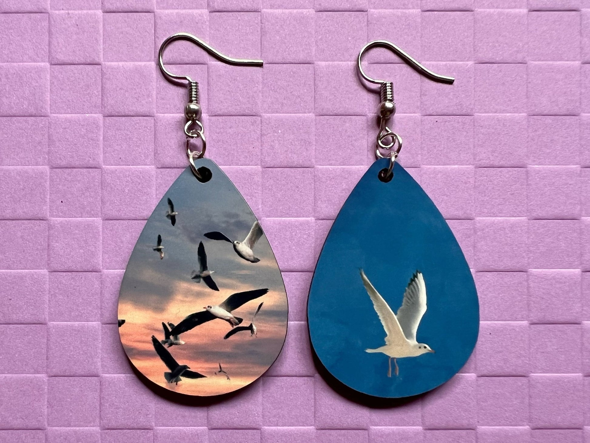 Seagull Earrings: Cute Animal, Ocean, Seaside, Sublimated, Sea Gull, Bird, Best Gifts for Her/Him/Them