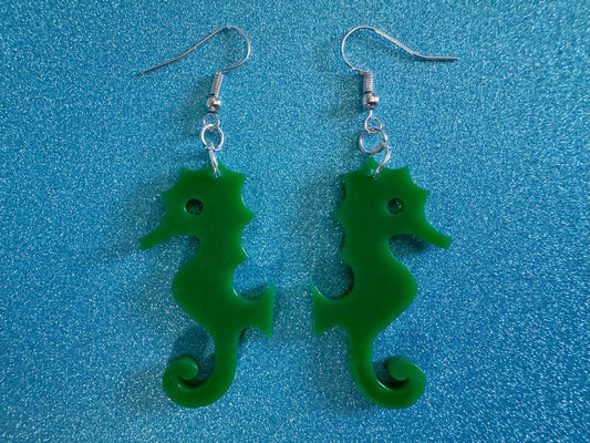Seahorse Earrings: Laser Cut Acrylic Seahorses, Sea Creatures, Ocean Animals, Aquarium Fish, Tropical Sea Horse, Best Gifts for Her/Him/Them