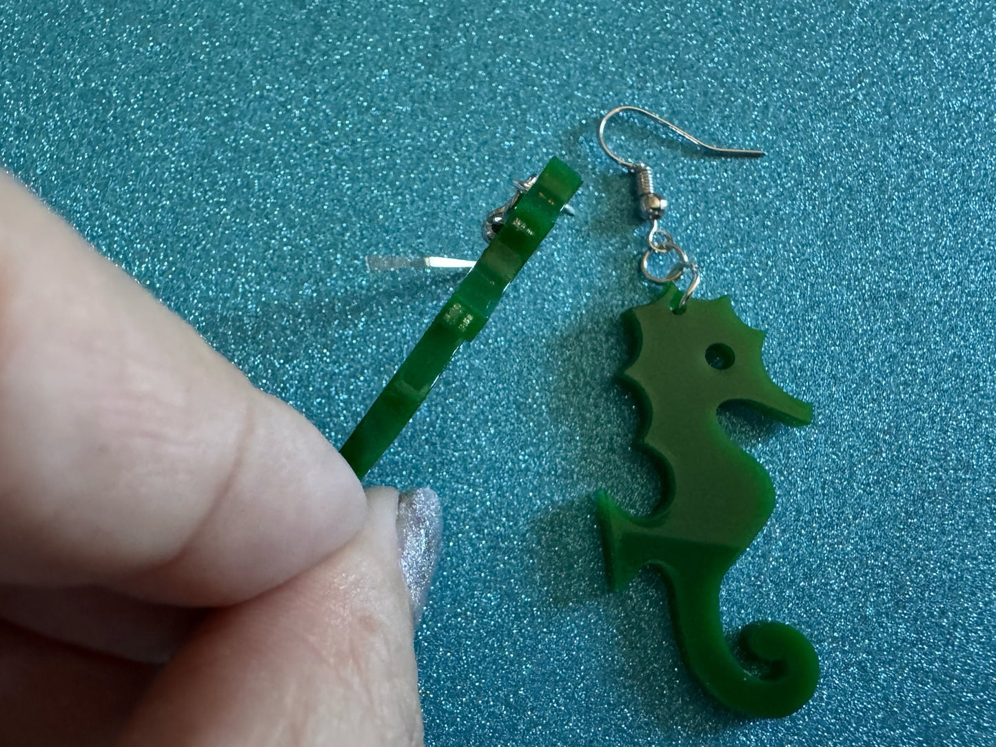 Seahorse Earrings: Laser Cut Acrylic Seahorses, Sea Creatures, Ocean Animals, Aquarium Fish, Tropical Sea Horse, Best Gifts for Her/Him/Them