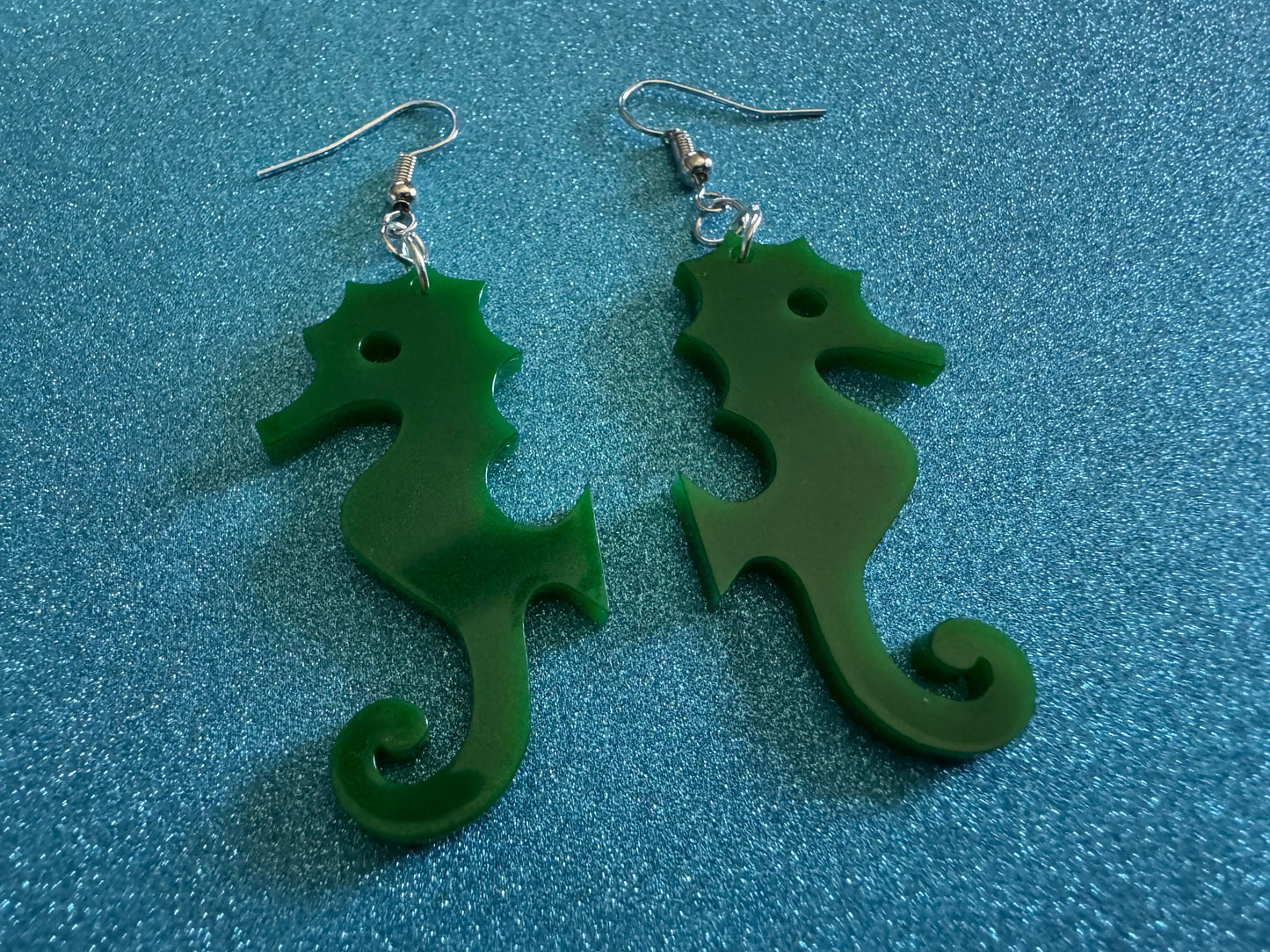 Seahorse Earrings: Laser Cut Acrylic Seahorses, Sea Creatures, Ocean Animals, Aquarium Fish, Tropical Sea Horse, Best Gifts for Her/Him/Them