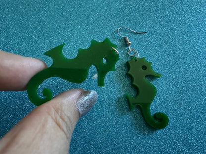 Seahorse Earrings: Laser Cut Acrylic Seahorses, Sea Creatures, Ocean Animals, Aquarium Fish, Tropical Sea Horse, Best Gifts for Her/Him/Them