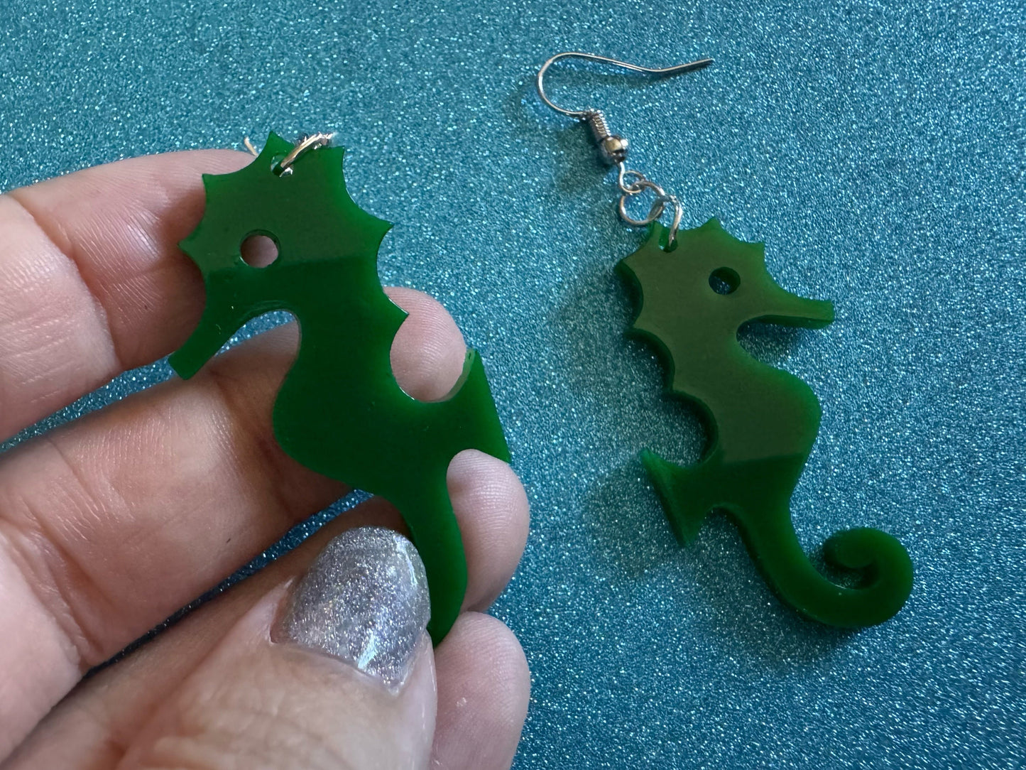 Seahorse Earrings: Laser Cut Acrylic Seahorses, Sea Creatures, Ocean Animals, Aquarium Fish, Tropical Sea Horse, Best Gifts for Her/Him/Them