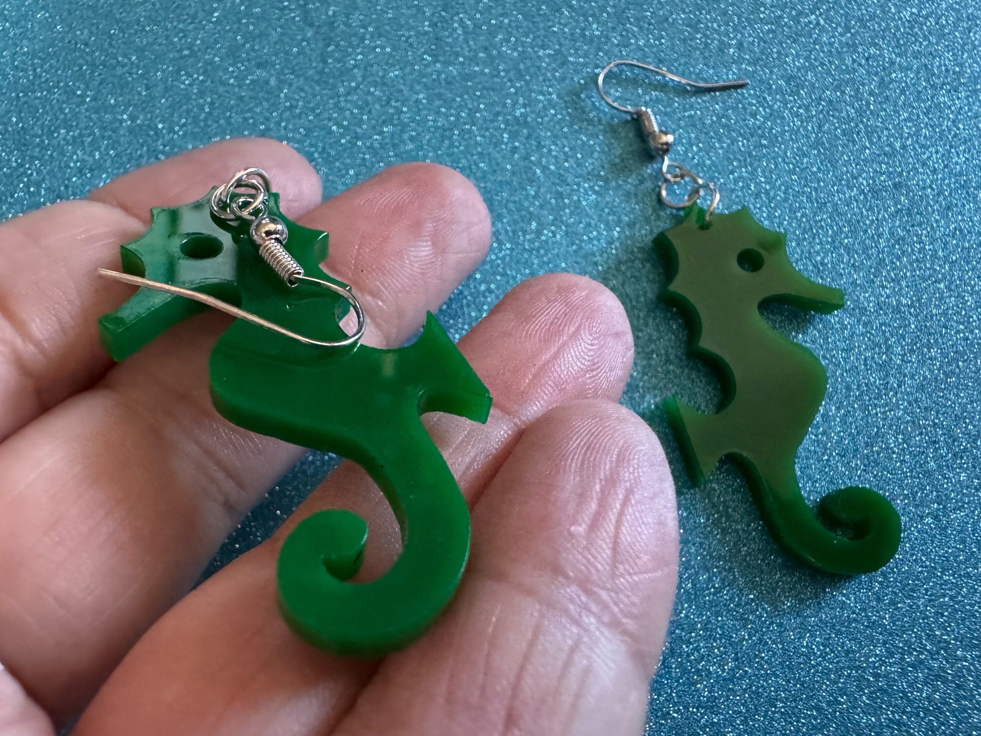 Seahorse Earrings: Laser Cut Acrylic Seahorses, Sea Creatures, Ocean Animals, Aquarium Fish, Tropical Sea Horse, Best Gifts for Her/Him/Them