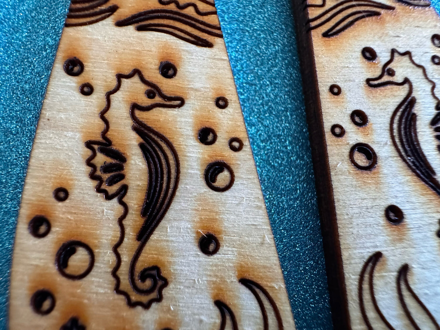 Seahorse Earrings: Laser Cut Wood Sea Creature, Waves, Ocean, Seaweed, Diving, Tropical Dive, Hawaii, Aquatic, Best Gifts for Her/Him/Them