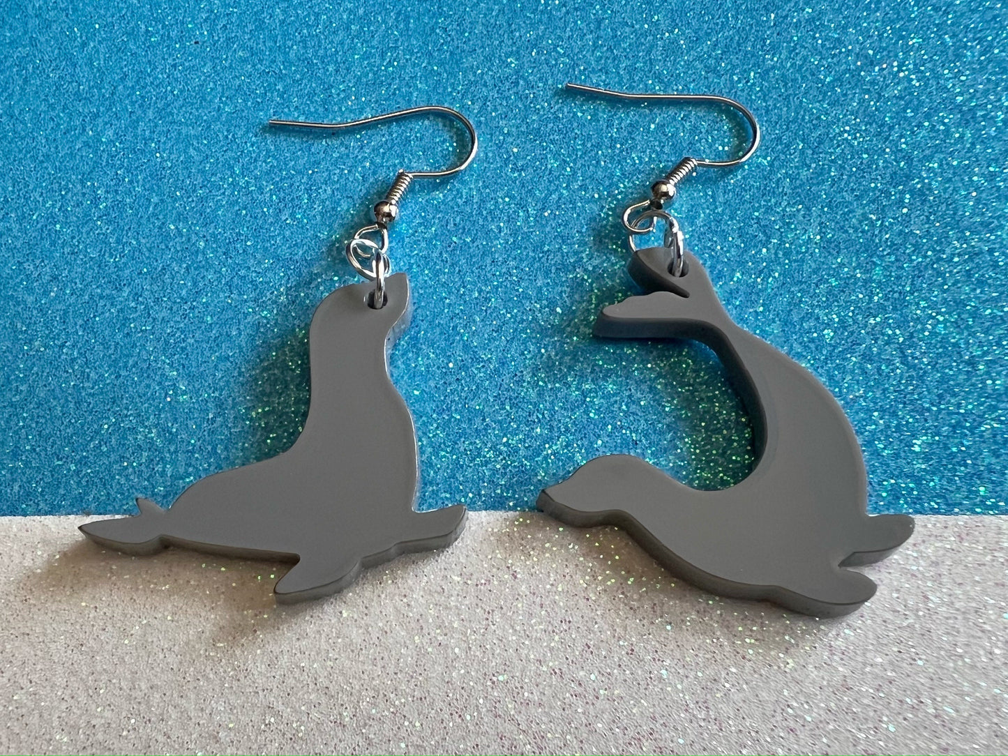 Seal Earrings: Laser Cut Acrylic Seals, Simple Seal Outline, Seal Silhouette, Ocean Animals, Ocean World, Best Gifts for Her/Him/Them