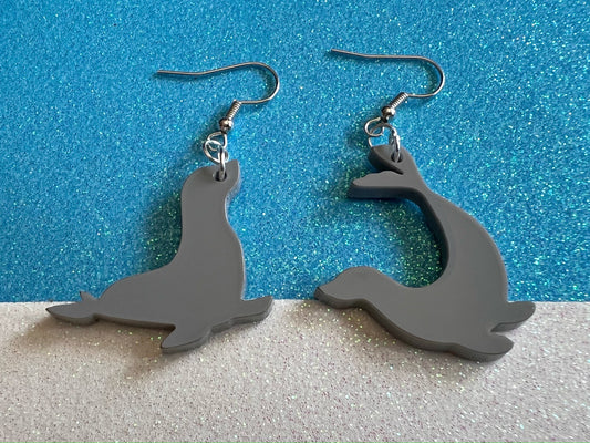 Seal Earrings: Laser Cut Acrylic Seals, Simple Seal Outline, Seal Silhouette, Ocean Animals, Ocean World, Best Gifts for Her/Him/Them