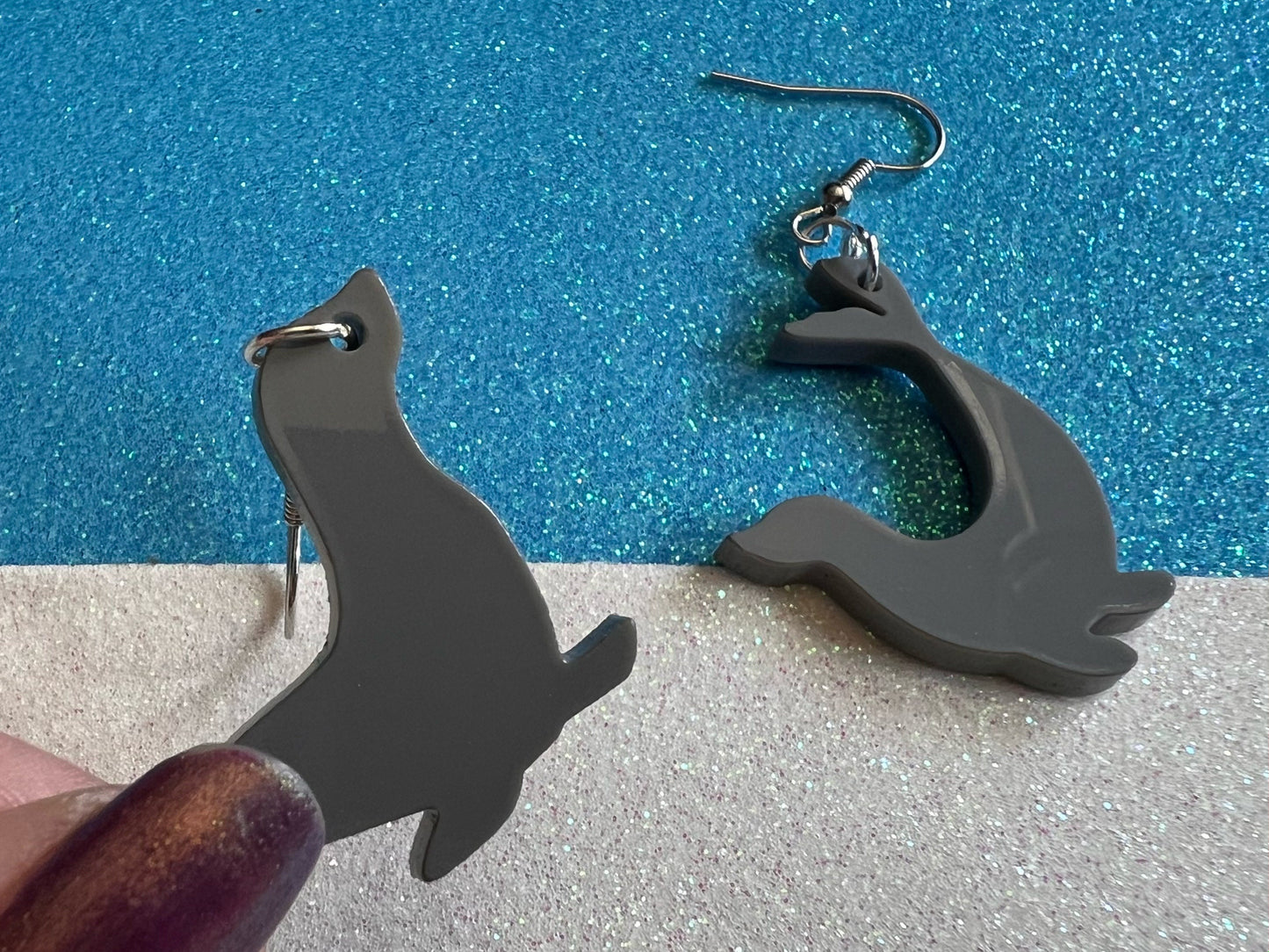 Seal Earrings: Laser Cut Acrylic Seals, Simple Seal Outline, Seal Silhouette, Ocean Animals, Ocean World, Best Gifts for Her/Him/Them
