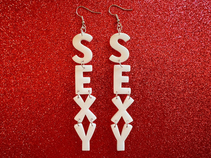 Sexy Earrings: Laser Cut Words, Funny, Halloween, Cute, Girlfriends, Bachelorette, BFFs, Anniversary, Best Gifts for Her/Him/Them