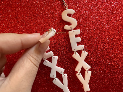Sexy Earrings: Laser Cut Words, Funny, Halloween, Cute, Girlfriends, Bachelorette, BFFs, Anniversary, Best Gifts for Her/Him/Them