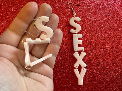 Sexy Earrings: Laser Cut Words, Funny, Halloween, Cute, Girlfriends, Bachelorette, BFFs, Anniversary, Best Gifts for Her/Him/Them
