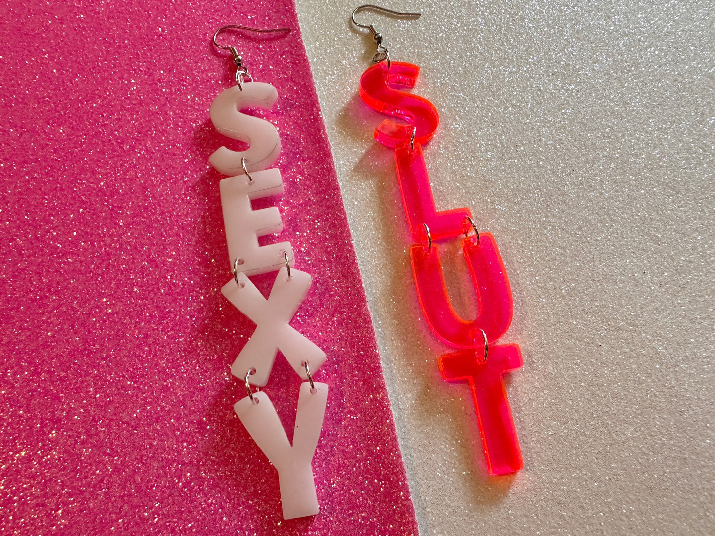 Sexy Slut Earrings: Laser Cut Words, Gag Gift, BFFS, Best Friend Gift, Girlfriends, Funny Bachelorette, Anniversary, Gifts for Her/Him/Them