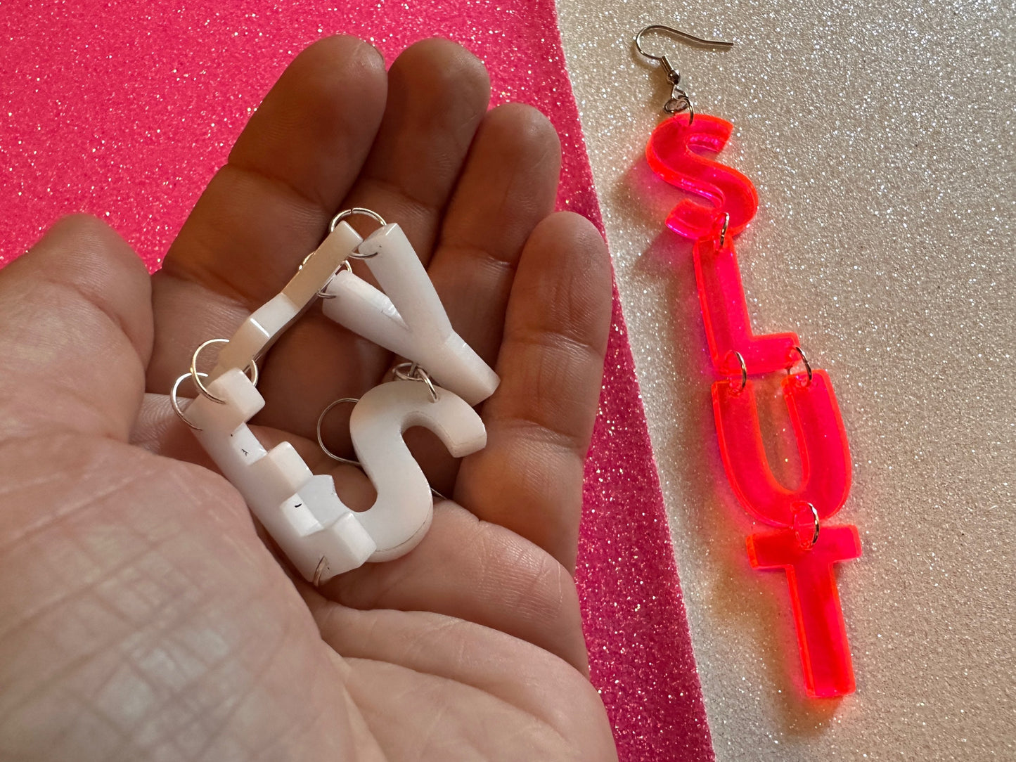 Sexy Slut Earrings: Laser Cut Words, Gag Gift, BFFS, Best Friend Gift, Girlfriends, Funny Bachelorette, Anniversary, Gifts for Her/Him/Them