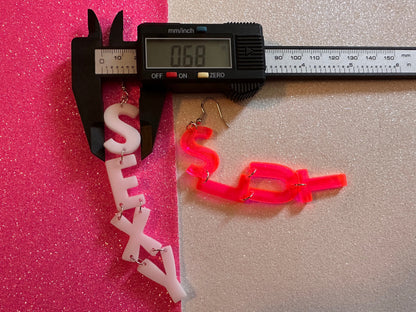 Sexy Slut Earrings: Laser Cut Words, Gag Gift, BFFS, Best Friend Gift, Girlfriends, Funny Bachelorette, Anniversary, Gifts for Her/Him/Them