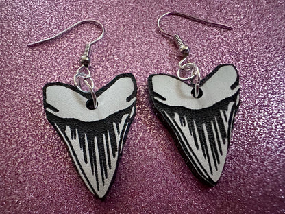 Shark Earrings: Laser Cut Acrylic Sharks, Shark Week, Shark Teeth, Shark Fin, Shark Jaw, Aquarium, Ocean Animals, Gifts for Her/Him/Them