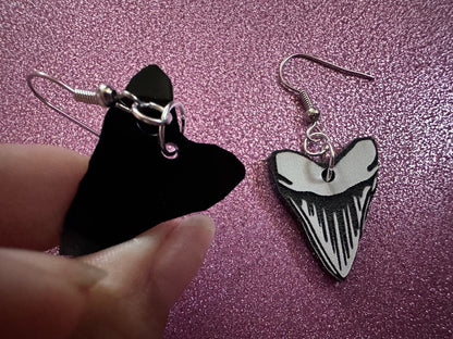 Shark Earrings: Laser Cut Acrylic Sharks, Shark Week, Shark Teeth, Shark Fin, Shark Jaw, Aquarium, Ocean Animals, Gifts for Her/Him/Them