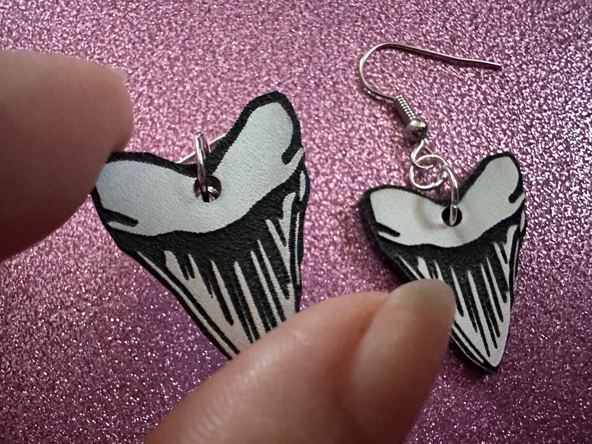 Shark Earrings: Laser Cut Acrylic Sharks, Shark Week, Shark Teeth, Shark Fin, Shark Jaw, Aquarium, Ocean Animals, Gifts for Her/Him/Them