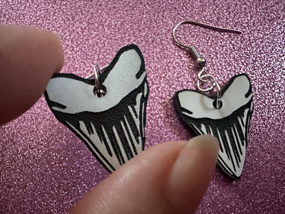 Shark Earrings: Laser Cut Acrylic Sharks, Shark Week, Shark Teeth, Shark Fin, Shark Jaw, Aquarium, Ocean Animals, Gifts for Her/Him/Them
