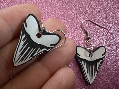 Shark Earrings: Laser Cut Acrylic Sharks, Shark Week, Shark Teeth, Shark Fin, Shark Jaw, Aquarium, Ocean Animals, Gifts for Her/Him/Them