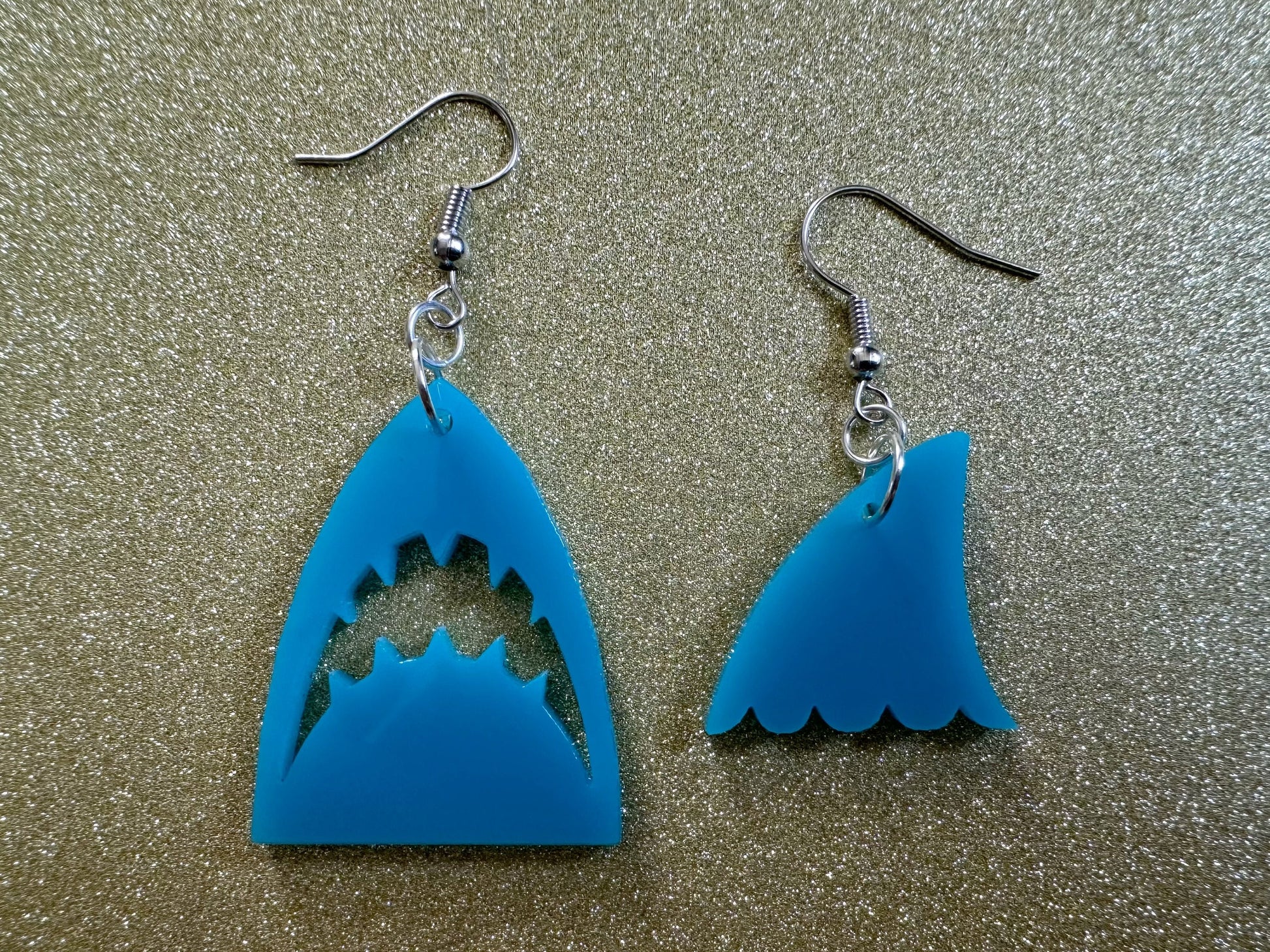Shark Earrings: Laser Cut Acrylic Sharks, Shark Week, Shark Teeth, Shark Fin, Sharks, Aquarium, Ocean Animals, Best Gifts for Her/Him/Them