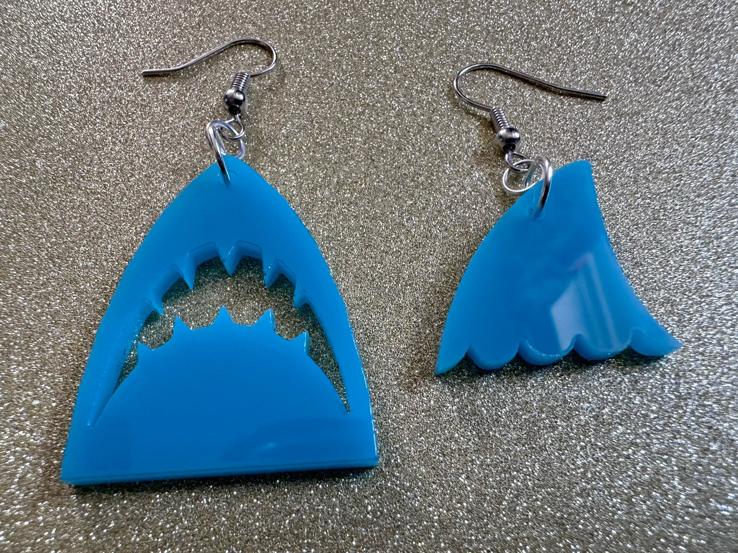 Shark Earrings: Laser Cut Acrylic Sharks, Shark Week, Shark Teeth, Shark Fin, Sharks, Aquarium, Ocean Animals, Best Gifts for Her/Him/Them