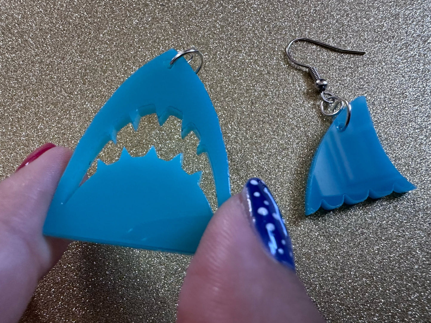 Shark Earrings: Laser Cut Acrylic Sharks, Shark Week, Shark Teeth, Shark Fin, Sharks, Aquarium, Ocean Animals, Best Gifts for Her/Him/Them