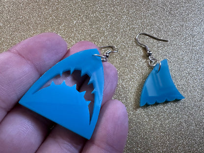 Shark Earrings: Laser Cut Acrylic Sharks, Shark Week, Shark Teeth, Shark Fin, Sharks, Aquarium, Ocean Animals, Best Gifts for Her/Him/Them