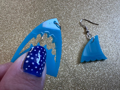 Shark Earrings: Laser Cut Acrylic Sharks, Shark Week, Shark Teeth, Shark Fin, Sharks, Aquarium, Ocean Animals, Best Gifts for Her/Him/Them